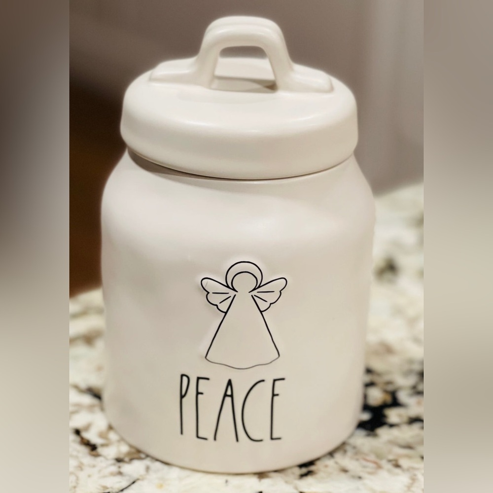 NEW Rae Dunn Christmas Peace Angel Canister
